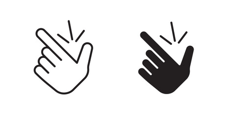 Finger snapping vector web icons set