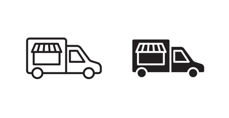 Food truck vector web icons set