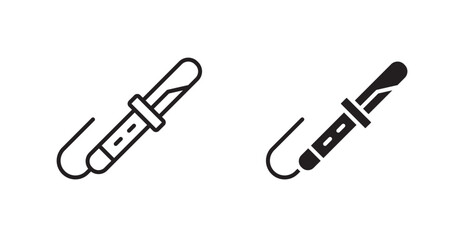 Hair curler vector web icons set