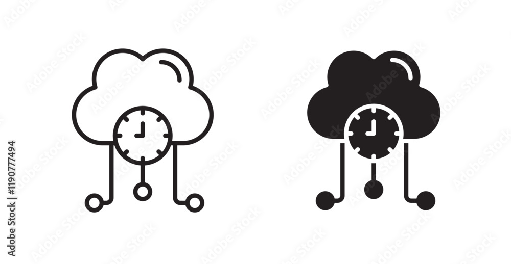 Aufkleber High server uptime vector web icons set