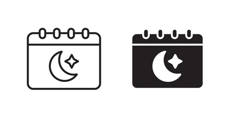 Islamic calendar vector web icons set