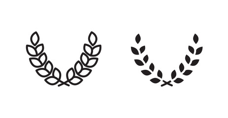 Laurel wreath vector web icons set