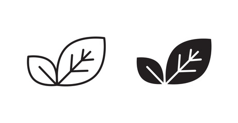 Leaf vector web icons set