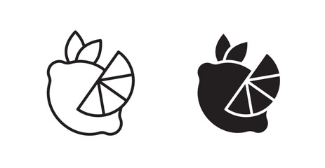 Lemon vector web icons set