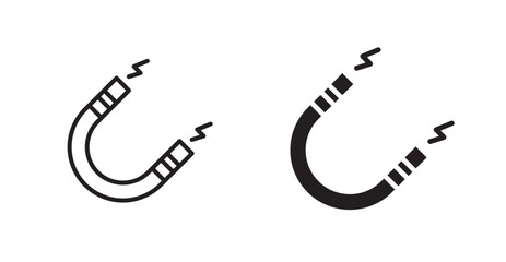 Magnet vector web icons set