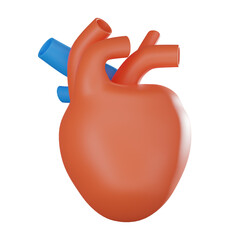3D render, Human Heart for Medical and Educational Use, Icon Illustration