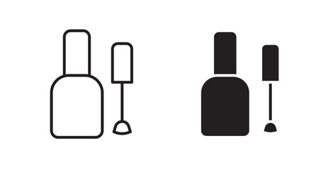 Nail polish vector web icons set