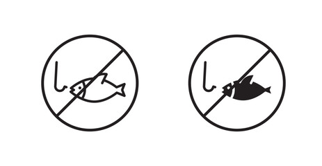 No fishing vector web icons set