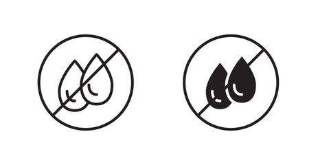No leakage sign vectors set in black. line and flat versions