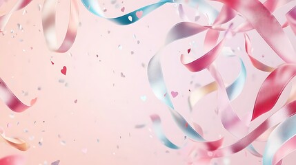 Pastel Ribbons and Hearts: A Dreamy Celebration Design