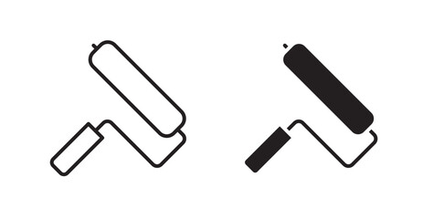 Paint roller vector web icons set