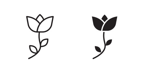 Rose vector web icons set