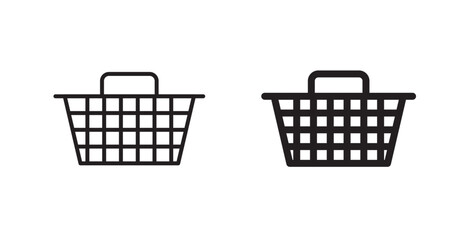 Shopping basket vector web icons set