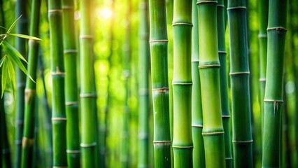 Fototapeta premium Green Buddha Belly Bamboo Tracking Shot - Peaceful Asian Garden Background