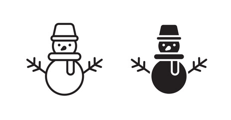 Snowman vector web icons set