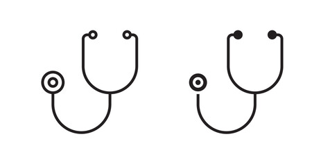 Stethoscope vector web icons set