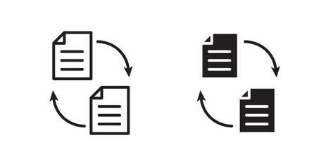 Synchronization vector web icons set