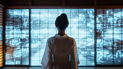 silhouette, people, woman, window, business, couple, office, black, love, child, aquarium, shadow,generative ai