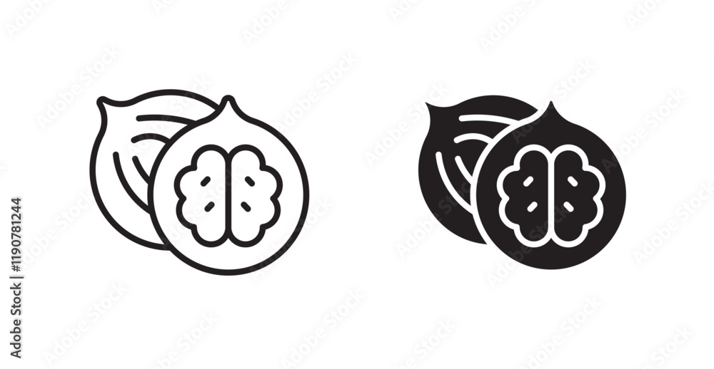 Poster Walnut vector web icons set