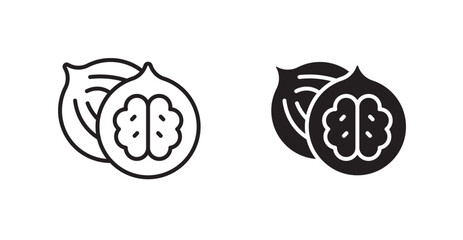 Walnut vector web icons set