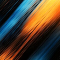 Blurred Abstract Diagonal Lines Orange, Blue, Black. Background for Design, Generative Ai