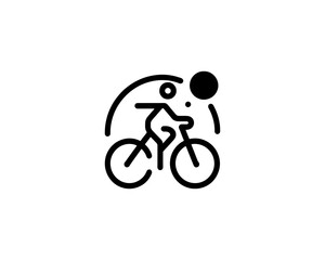 Naklejka premium Bicycle icon vector logo template. Line art Bicycle logo design icon symbol vector illustration. Bicycle sign