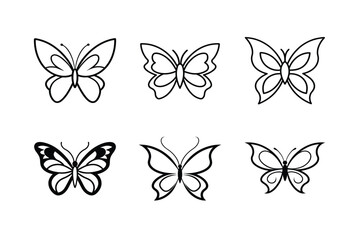 Fototapeta premium set of vector butterflies