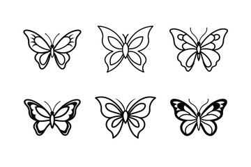 Fototapeta premium set of vector butterflies