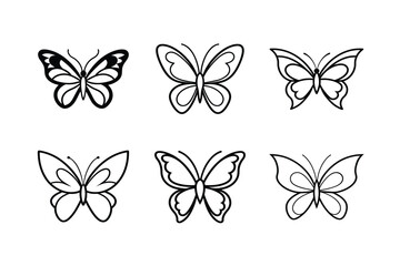 Fototapeta premium set of vector butterflies