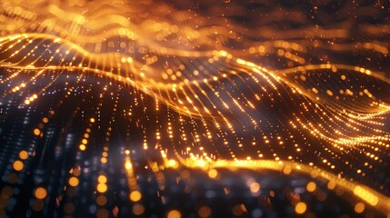Obraz premium Glowing Abstract Digital Waves