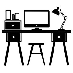 Cozy Minimalist Workspace with Rustic Wood and Metallic Finishes desk 