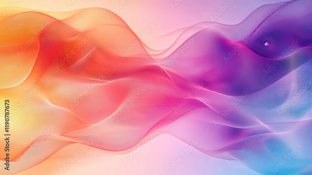 Poster abstract waves in vibrant colors with flowing patterns and soft gradients ideal for modern backgroun