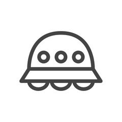 線画乗り物関連の単品アイコン　UFO