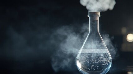 The laboratory flask bubbles with boiling alcohol, releasing steam that rises above, demonstrating the fundamental principles of distillation in action.
