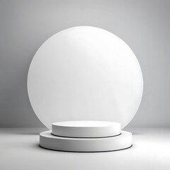 Minimalist White Platform with Circular Background