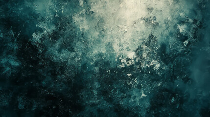 Obraz premium teal grunge abstract texture wallpaper with distressed oceanic backdrop in dark vintage style for art design surface illustration