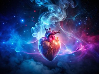 Healthy Heart, Smoke-Free Nights: A Night Photography Image of a Strong Heart