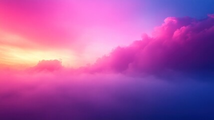 Vibrant sunset cloudscape with pink and purple hues.