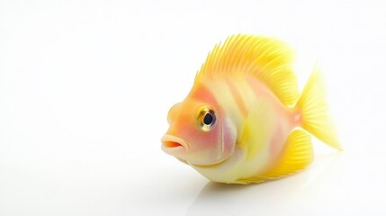 Vibrant yellow fish with colorful scales. Generative AI