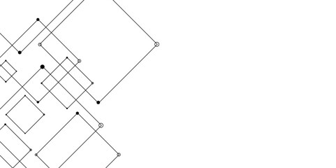 Abstract sketch of a building with lines, Abstract background. Vector abstract futuristic architecture concept with digital geometric connection lines. vector. technology communication data Science. 