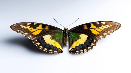 Fototapeta premium Beautiful Butterfly with Vibrant Yellow and Black Wings. Generative AI