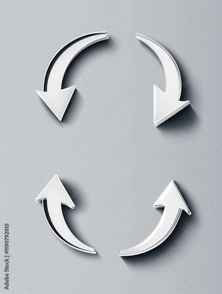 Poster reload arrows. circle arrow, connect or recycle digital icons. connection restart symbols, isolated 