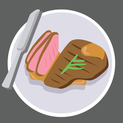 A fried steak on a plate