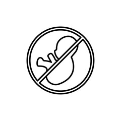 Abortion of fetus icon vector outline logo sign