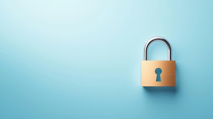 Fototapeta premium Secure Lock on Blue Background for Privacy Concept