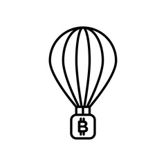 Obraz premium Bitcoin airdrop icon vector outline logo sign