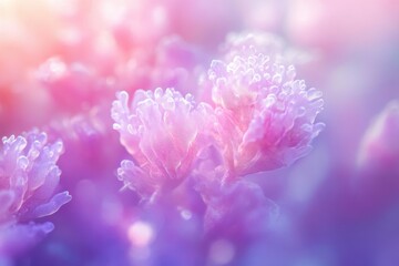 Vibrant coral reef garden macro photo with delicate soft corals