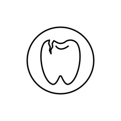 Cavities icon vector outline logo sign