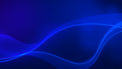 Electric Blue Flow, Glowing Waves on Dark abstract background