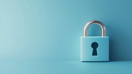 Blue Padlock on a Soft Background for Security Themes